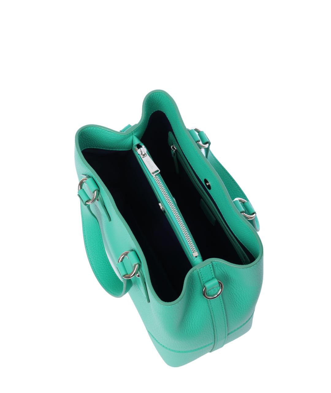 LANCEL Зеленая кожаная сумка тоут, фото 6