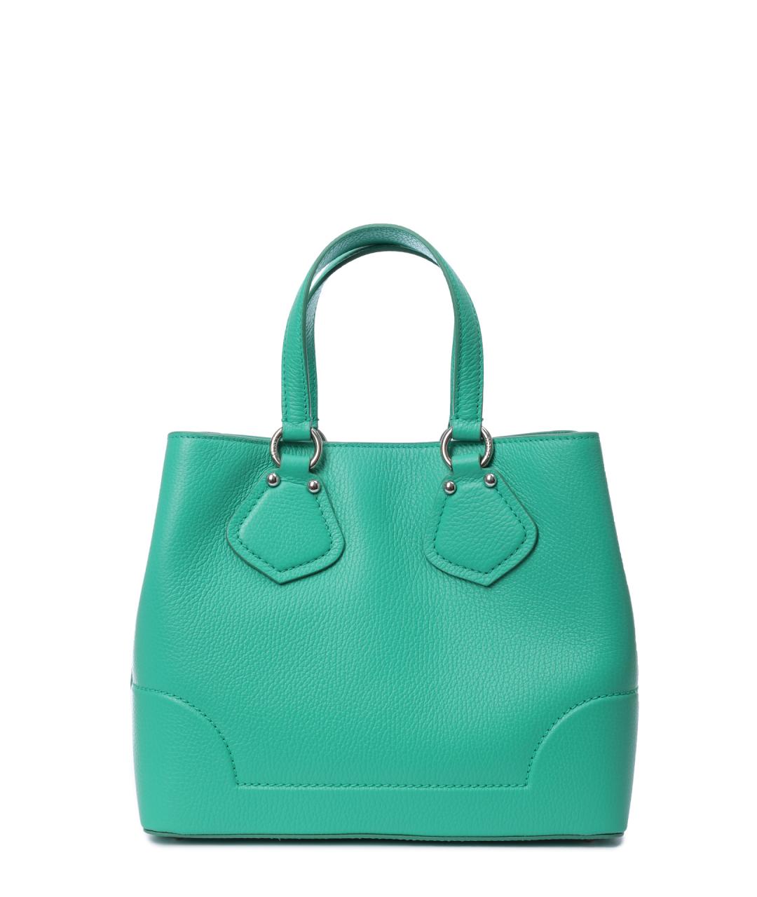 LANCEL Зеленая кожаная сумка тоут, фото 4