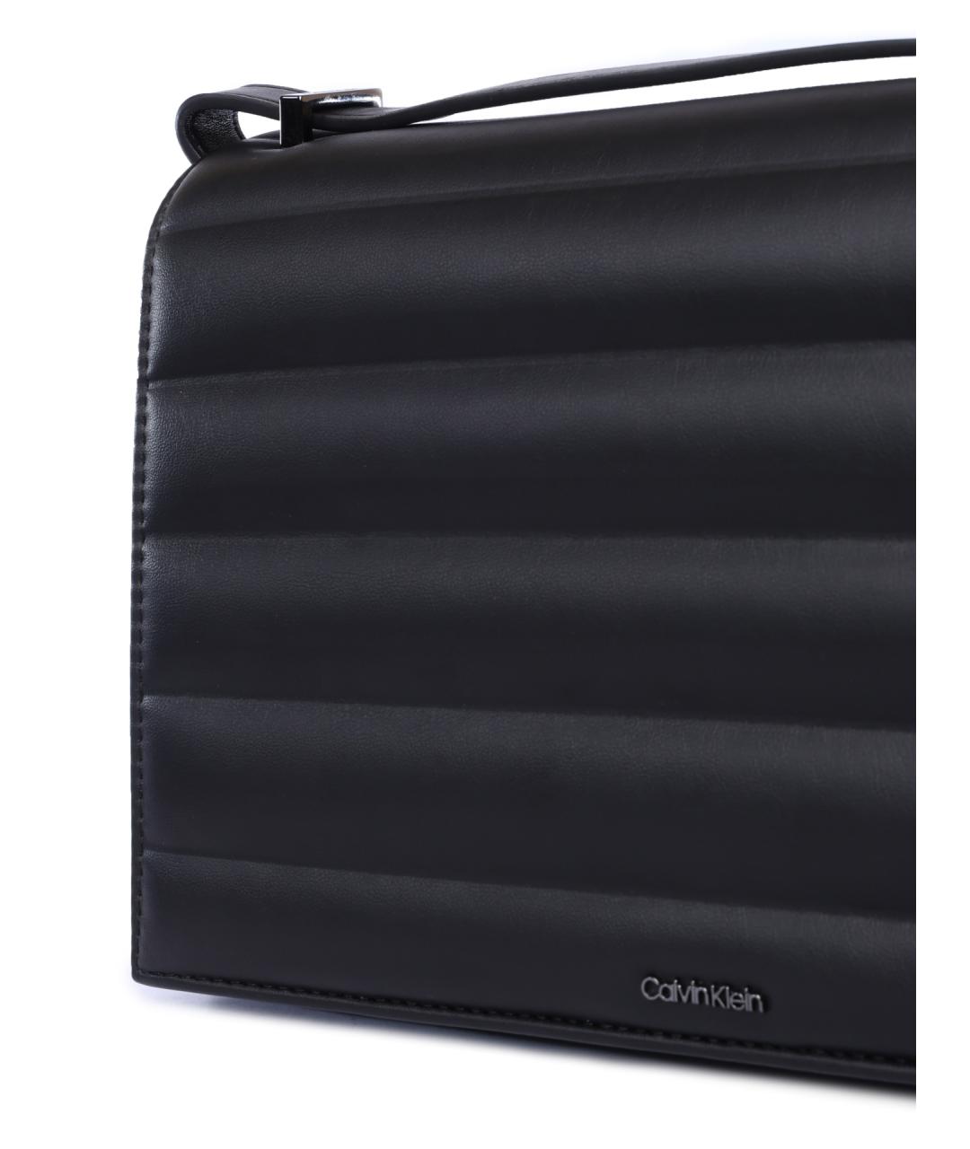CALVIN KLEIN Черная сумка через плечо из искусственной кожи, фото 4