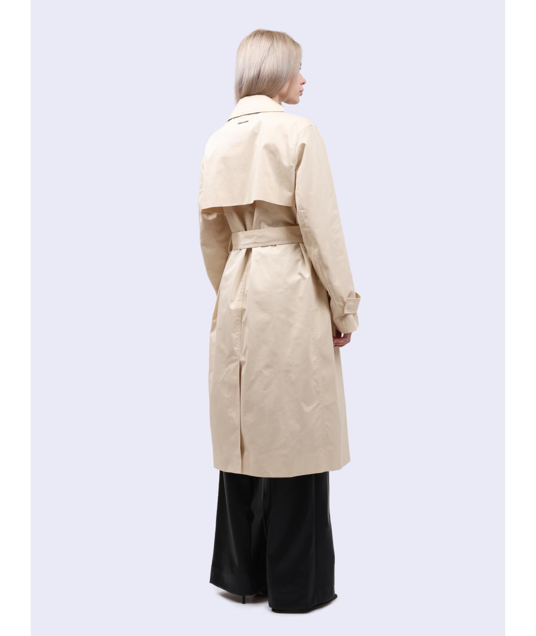 CALVIN KLEIN Бежевый хлопковый тренч/плащ, фото 4