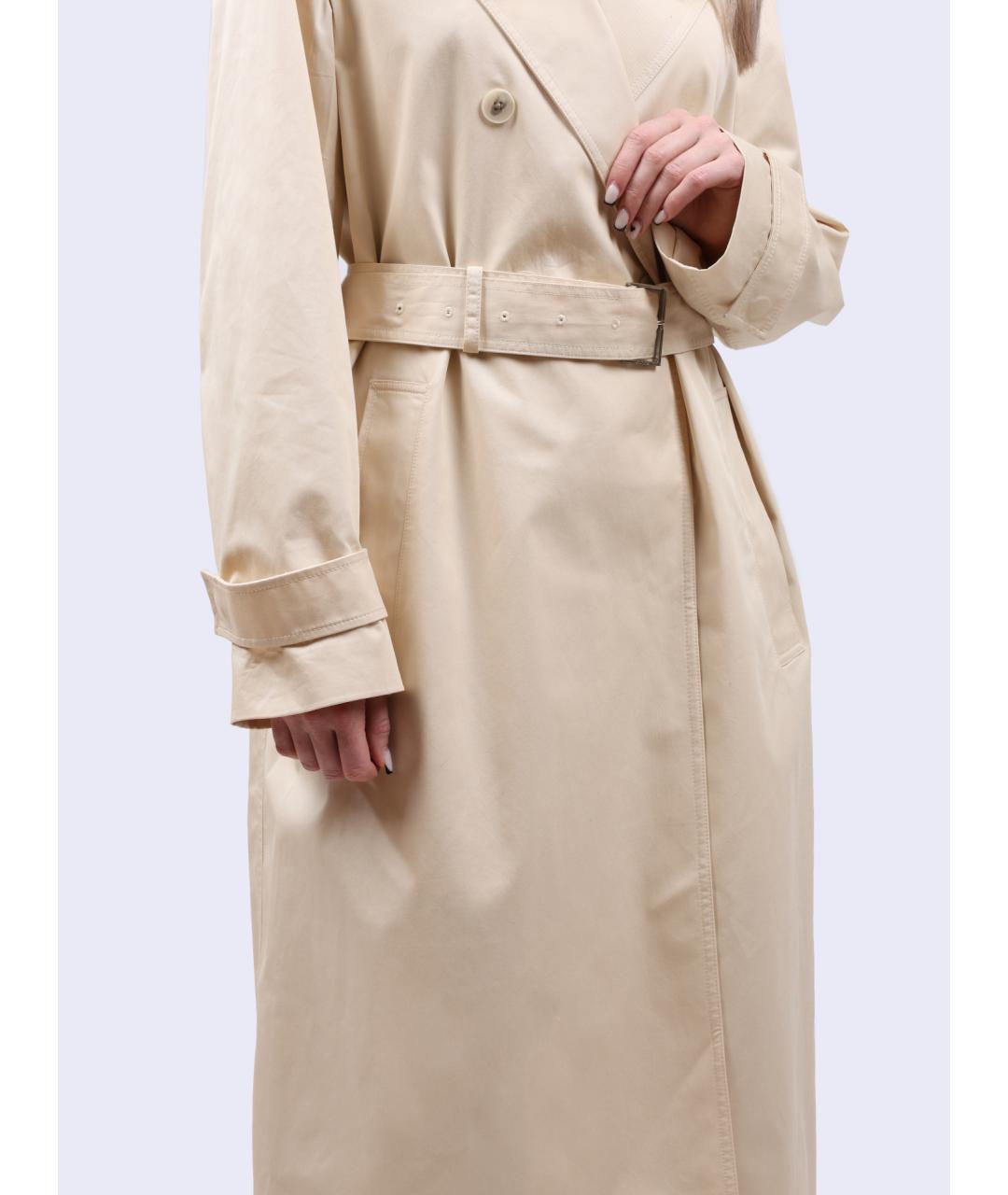 CALVIN KLEIN Бежевый хлопковый тренч/плащ, фото 3