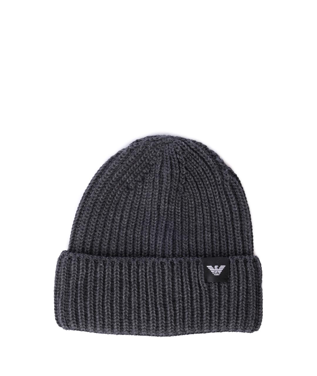 EMPORIO ARMANI Серая шерстяная кепка/бейсболка, фото 1