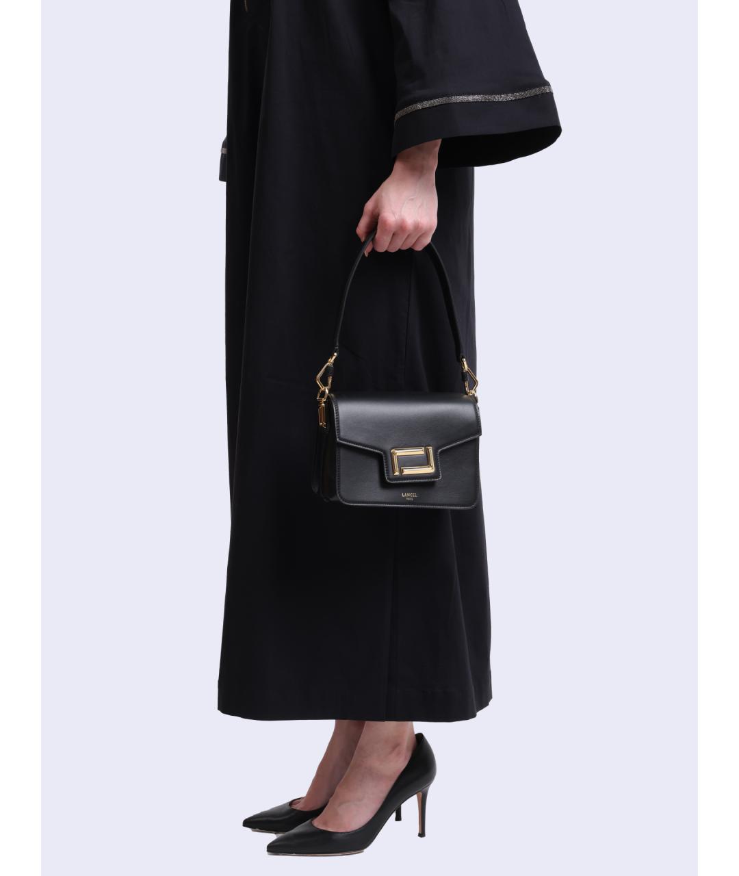 LANCEL Черная кожаная сумка через плечо, фото 2
