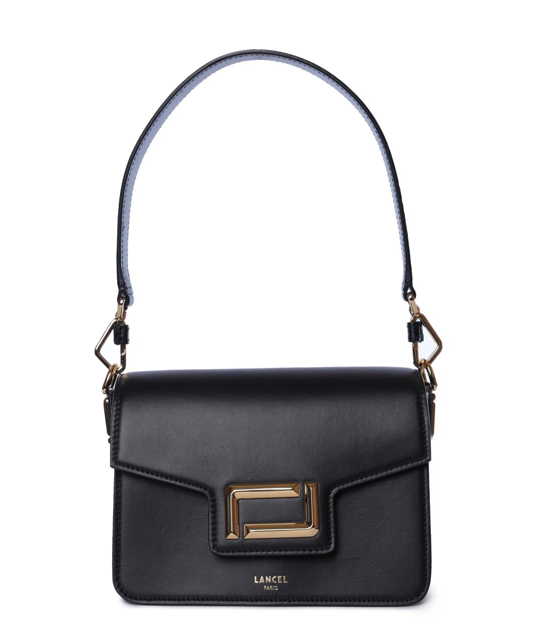 LANCEL Черная кожаная сумка через плечо, фото 1