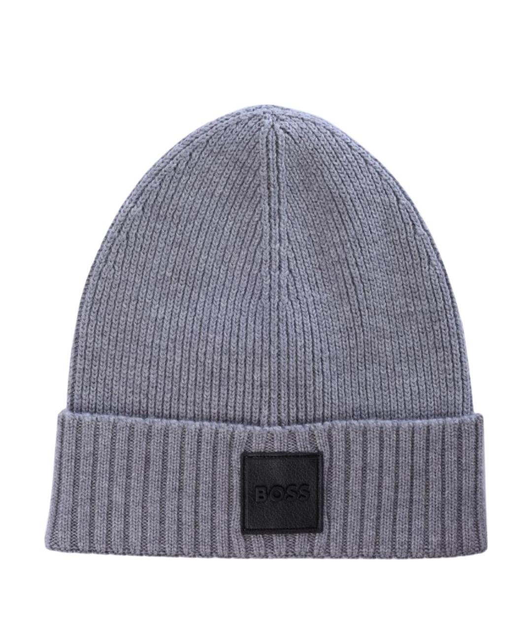HUGO BOSS Серая шерстяная шапка, фото 1