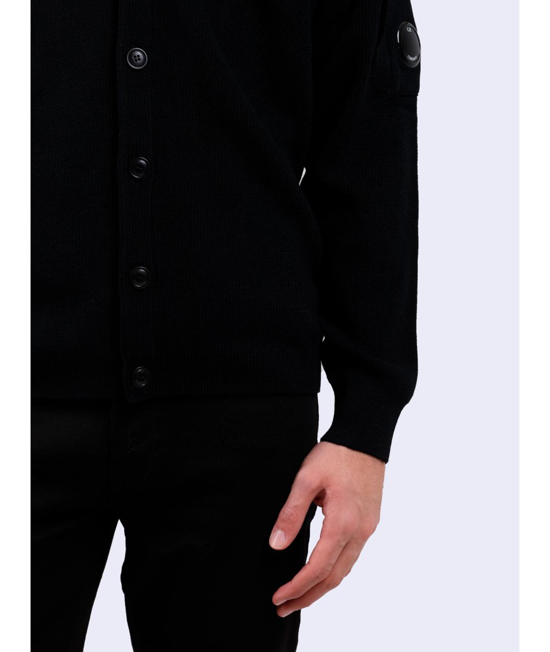 CP COMPANY Черный шерстяной кардиган, фото 3