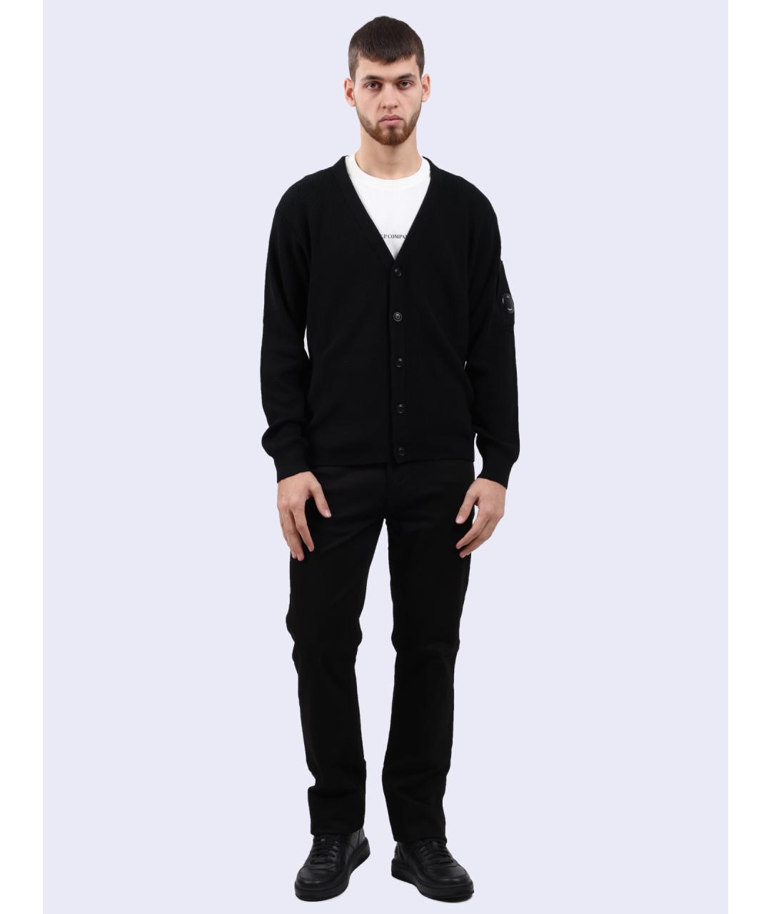 CP COMPANY Черный шерстяной кардиган, фото 2