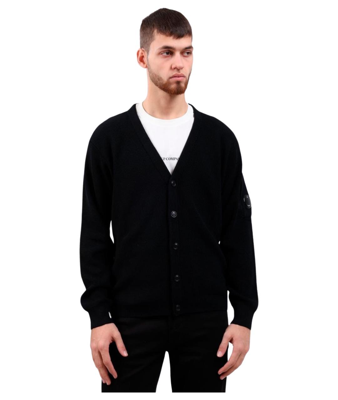 CP COMPANY Черный шерстяной кардиган, фото 1
