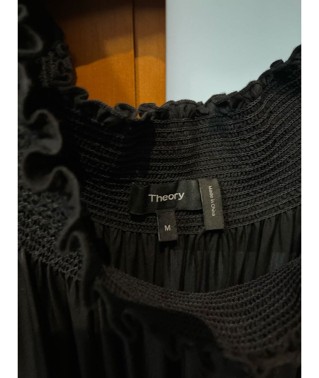 THEORY Черное шелковое повседневное платье, фото 3