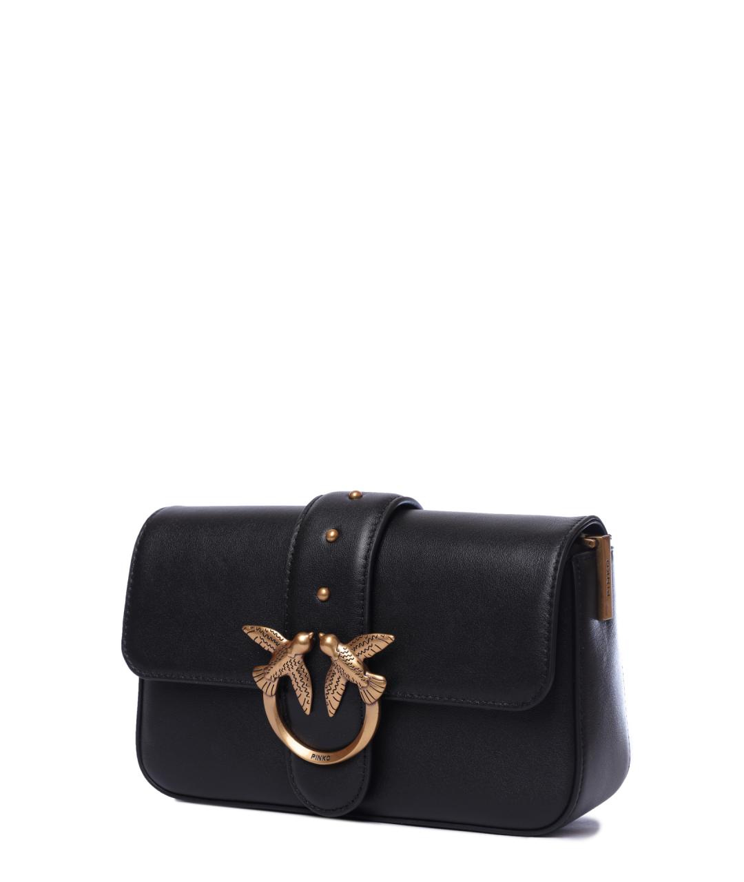 PINKO Черная кожаная сумка через плечо, фото 4
