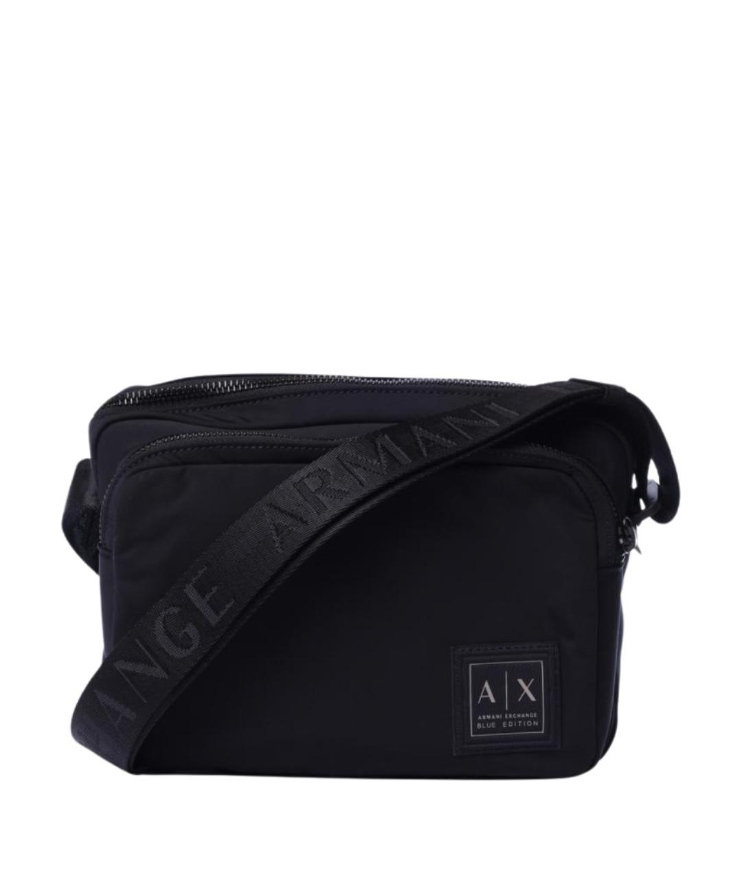 ARMANI EXCHANGE Черная тканевая сумка на плечо, фото 1
