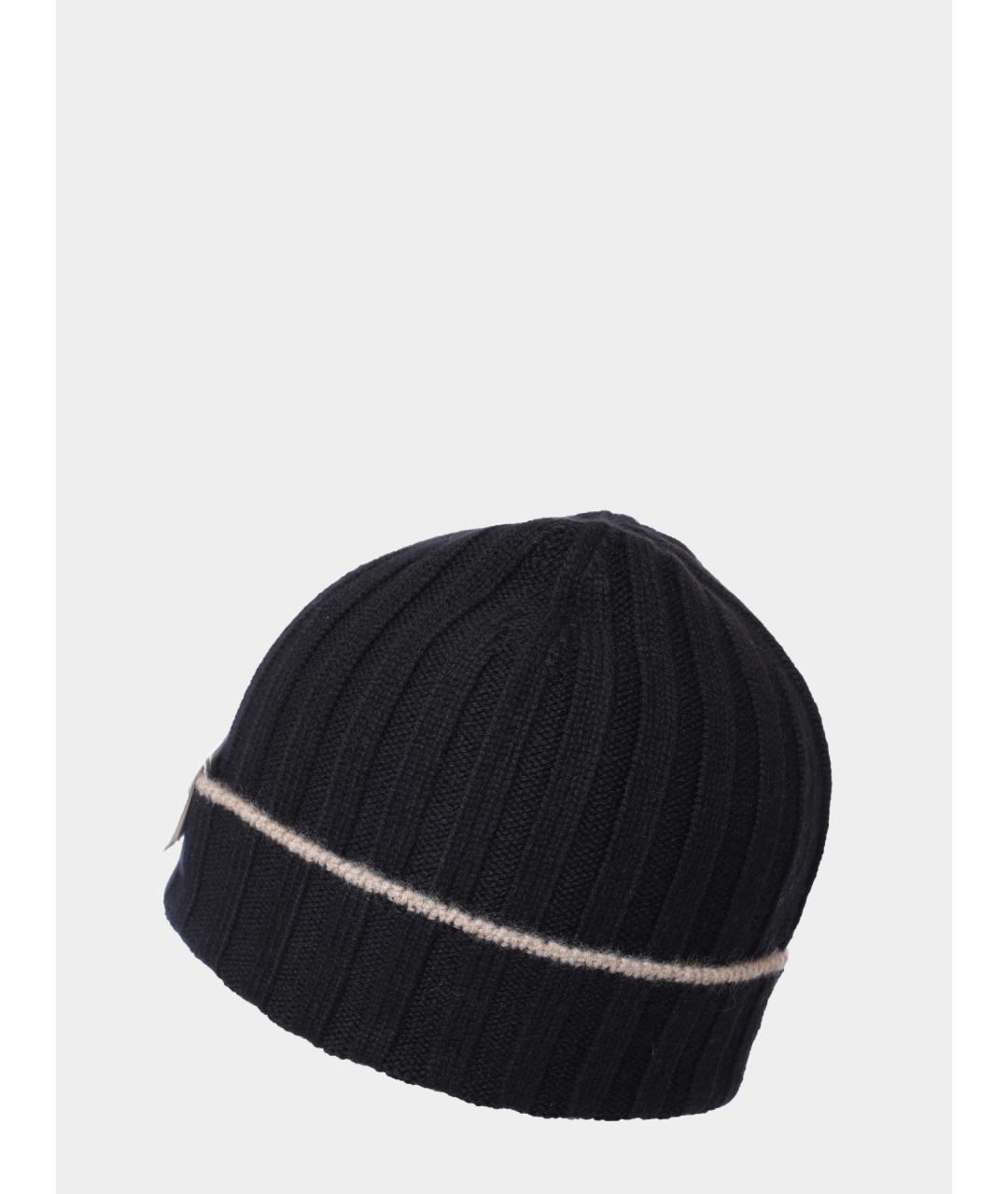 BRUNELLO CUCINELLI Черная кашемировая шапка, фото 2