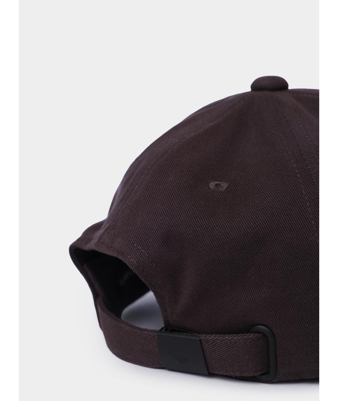 EMPORIO ARMANI Коричневая хлопковая кепка/бейсболка, фото 4