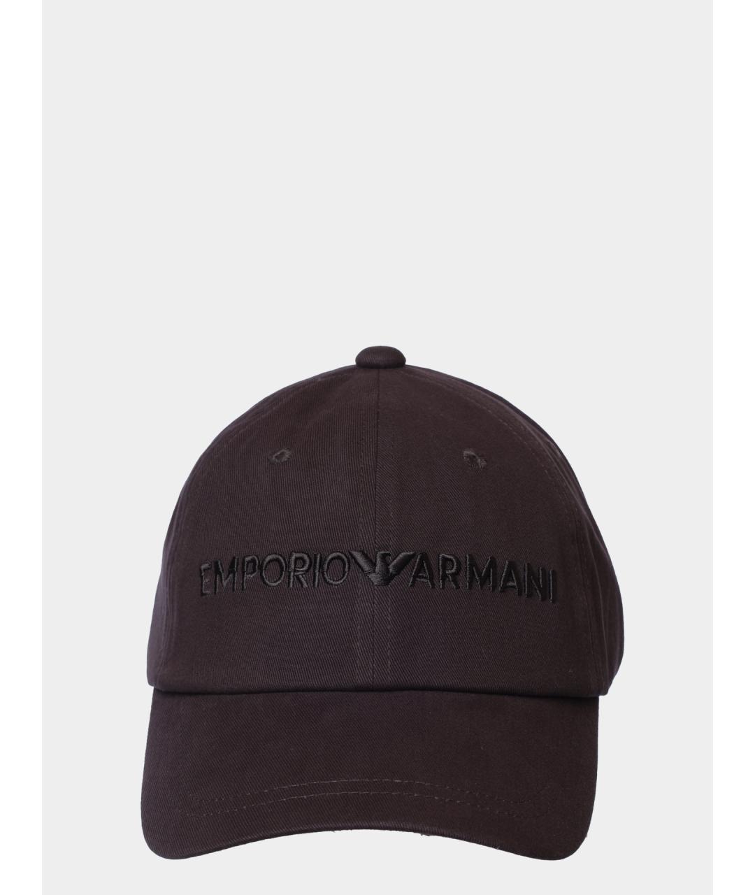 EMPORIO ARMANI Коричневая хлопковая кепка/бейсболка, фото 3