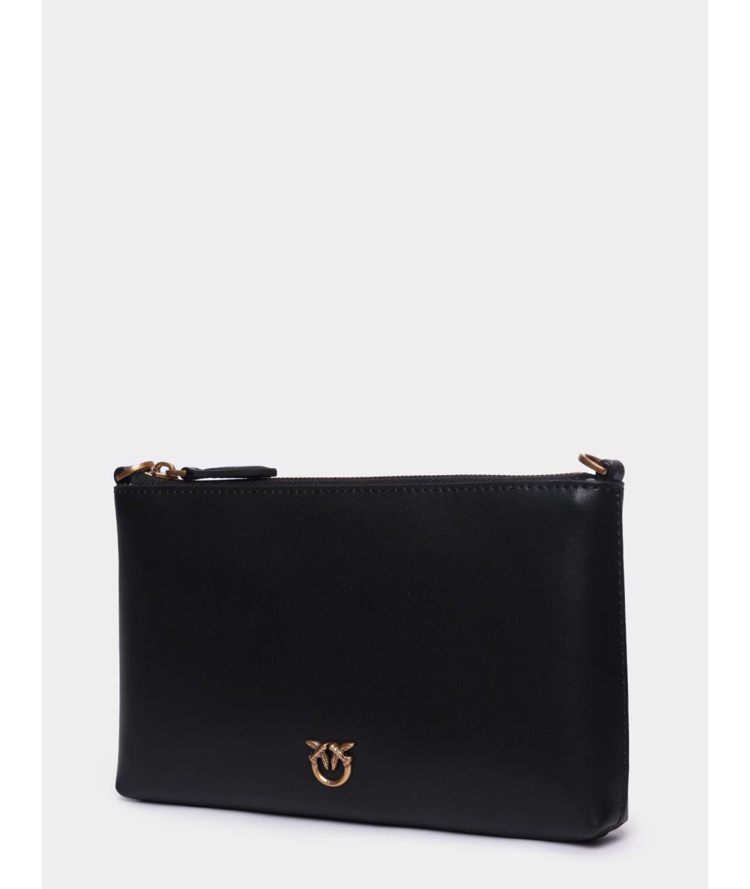 PINKO Черная кожаная сумка через плечо, фото 3