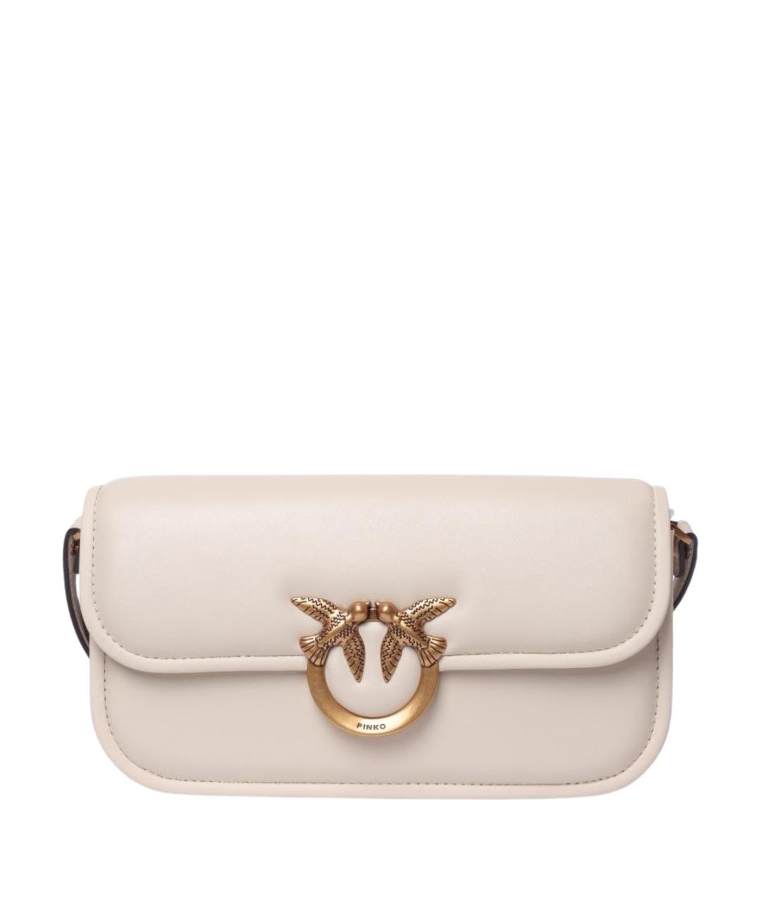 PINKO Белая кожаная сумка через плечо, фото 1