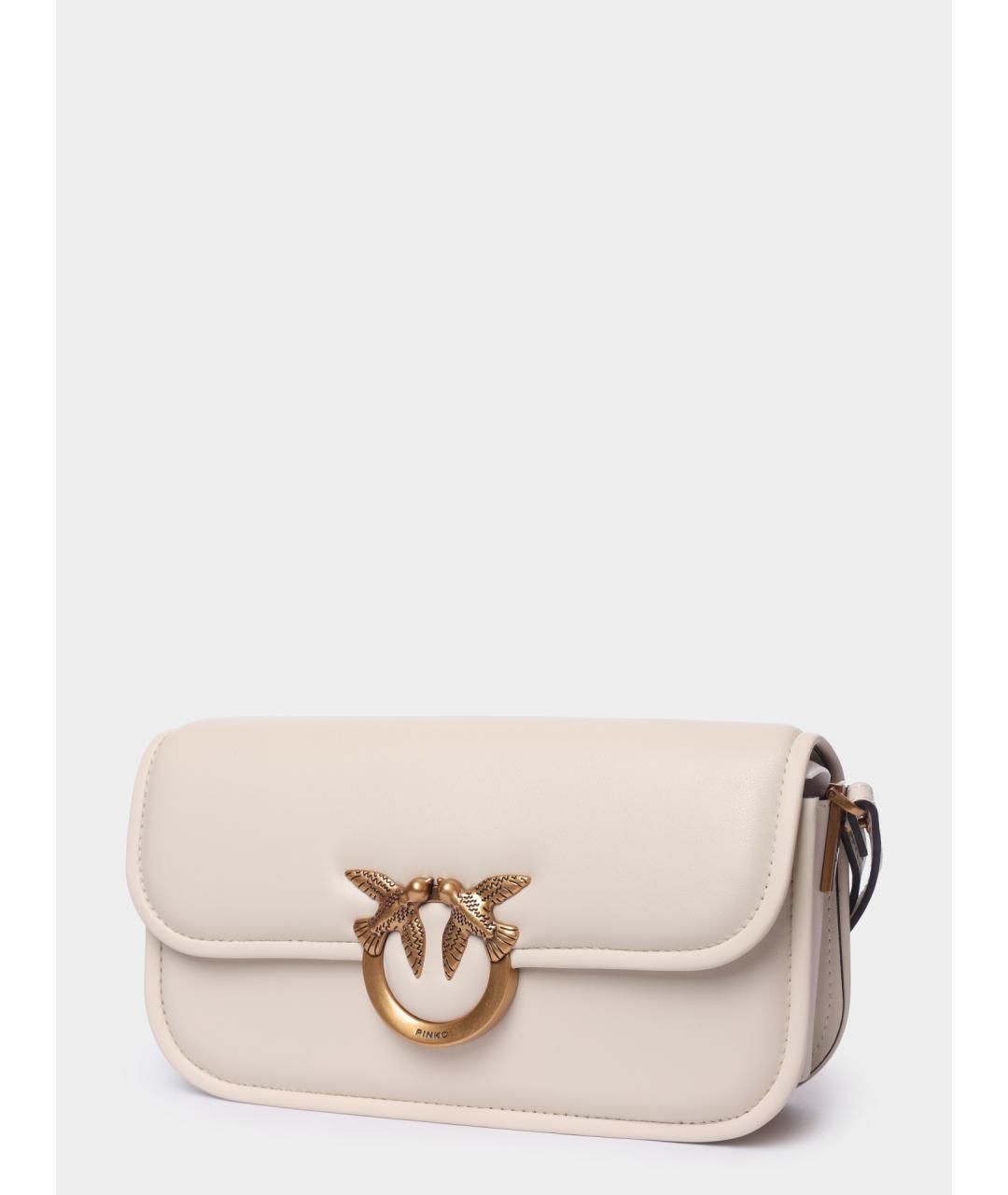 PINKO Белая кожаная сумка через плечо, фото 3