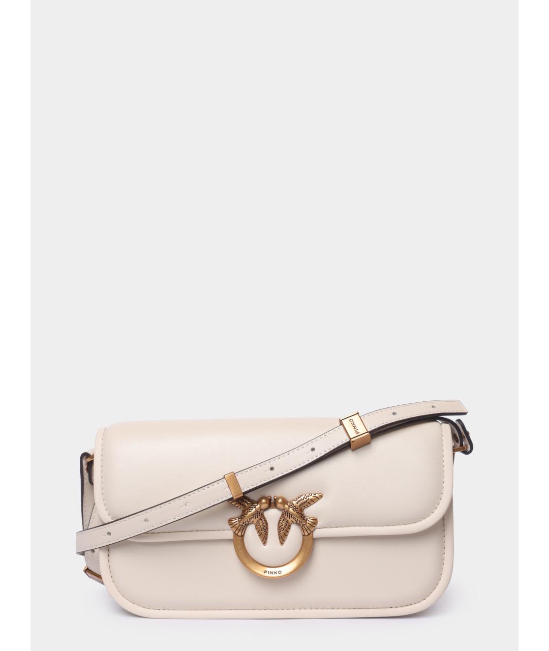 PINKO Белая кожаная сумка через плечо, фото 2