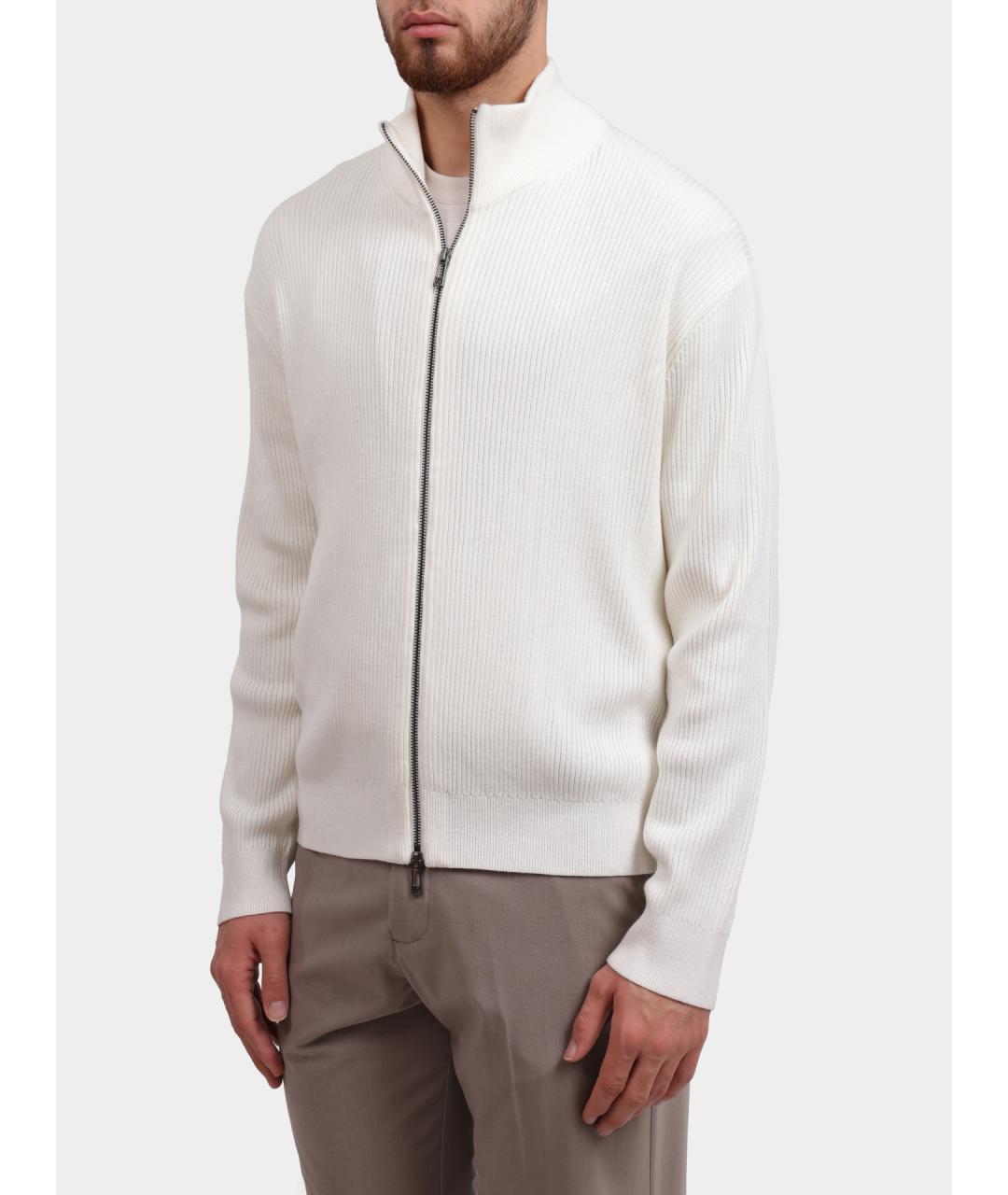 ARMANI EXCHANGE Белый хлопковый кардиган, фото 3