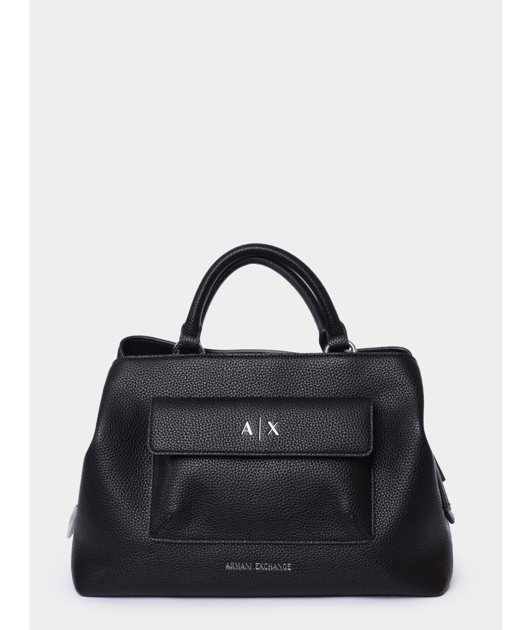 ARMANI EXCHANGE Черная сумка тоут из искусственной кожи, фото 6