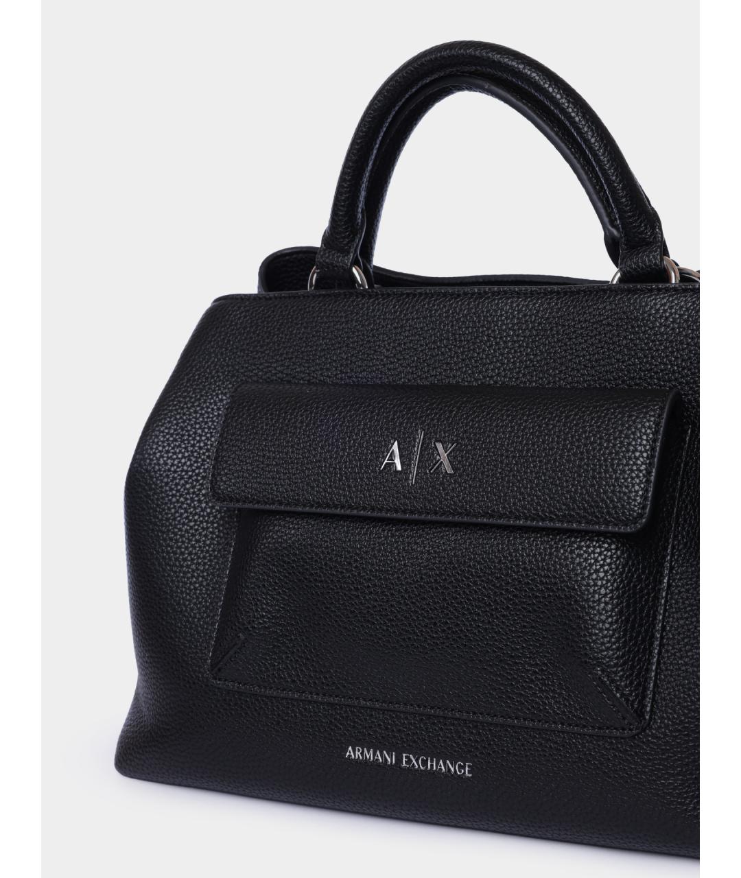 ARMANI EXCHANGE Черная сумка тоут из искусственной кожи, фото 3