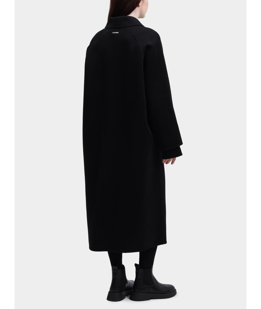 ARMANI EXCHANGE Черное шерстяное пальто, фото 5