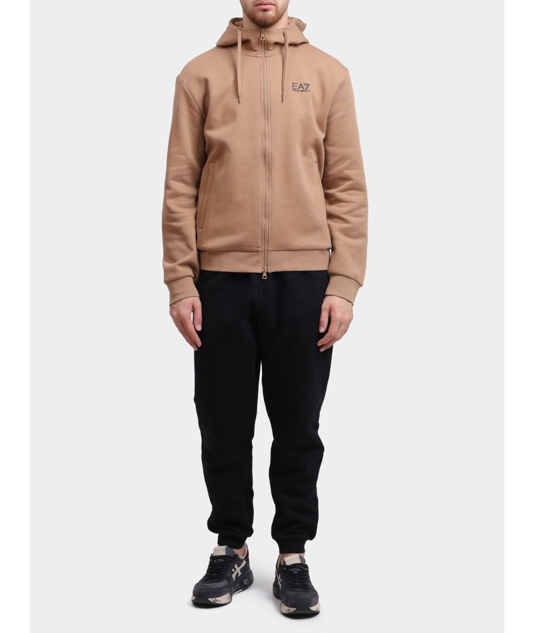 EA7 Бежевый хлопковый спортивный костюм, фото 3