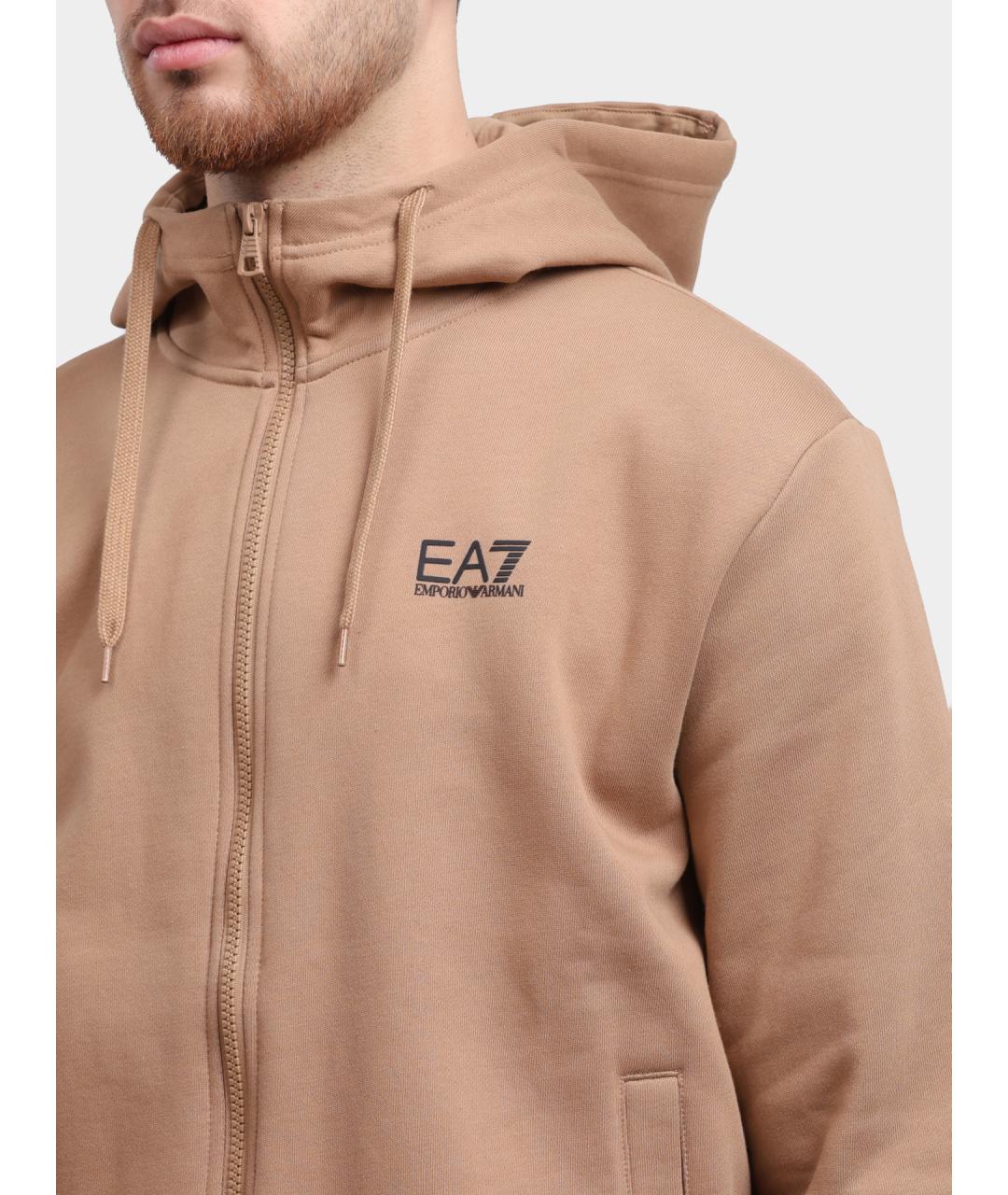 EA7 Бежевый хлопковый спортивный костюм, фото 2