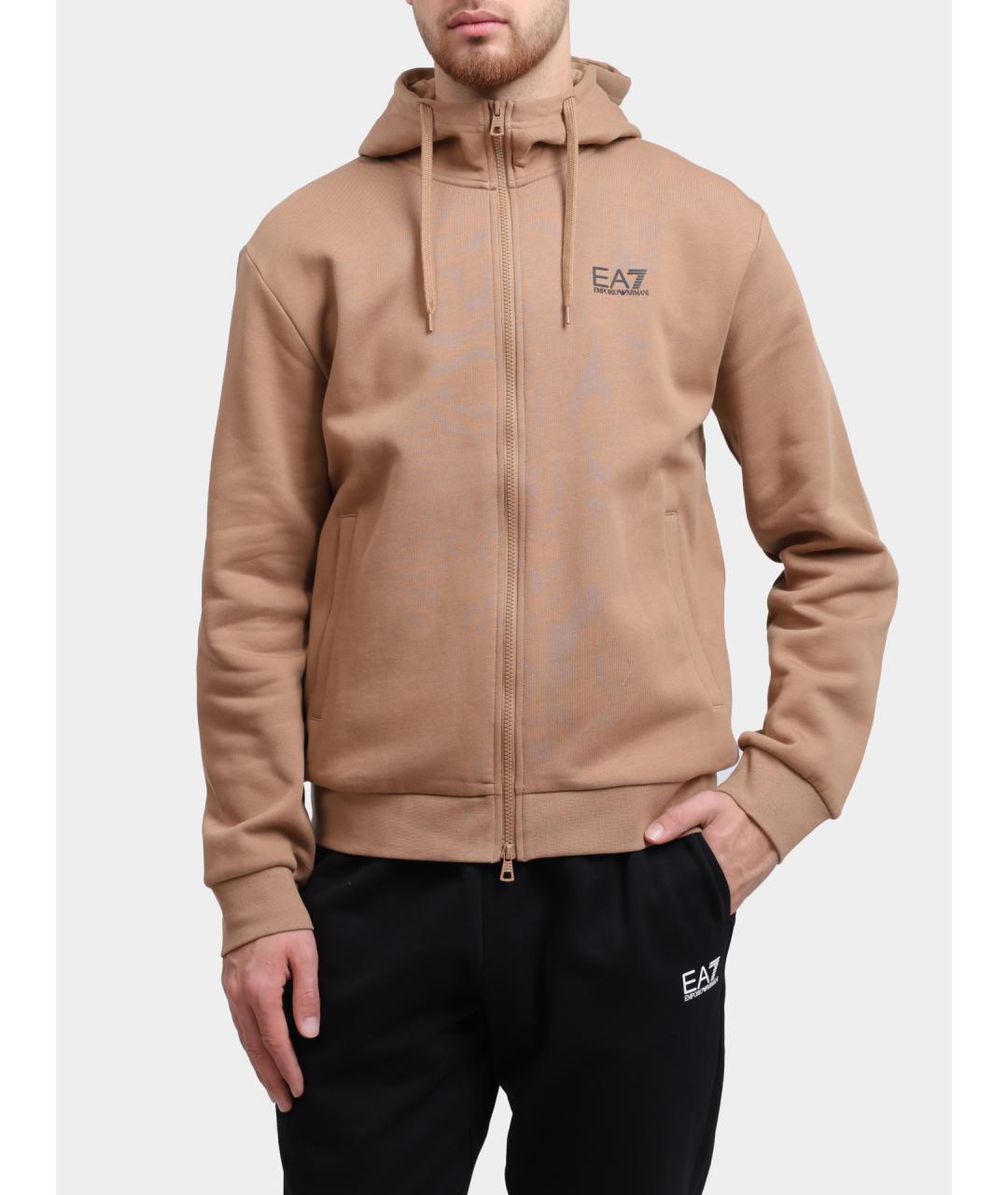 EA7 Бежевый хлопковый спортивный костюм, фото 5