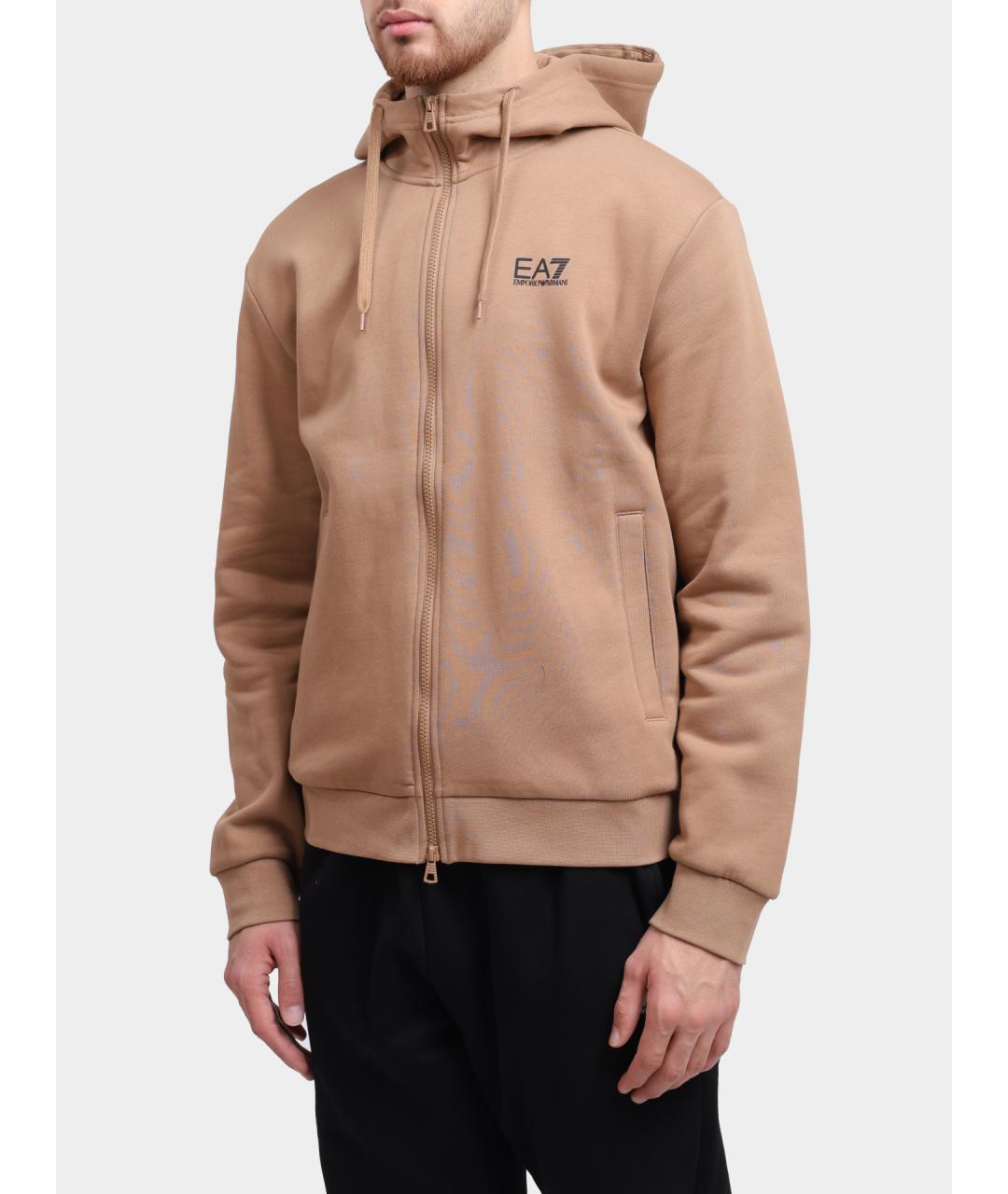 EA7 Бежевый хлопковый спортивный костюм, фото 7