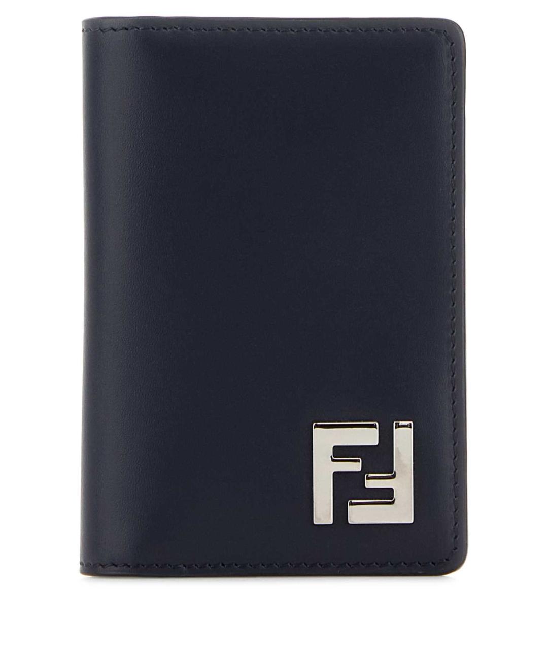 FENDI Темно-синий кожаный кардхолдер, фото 1