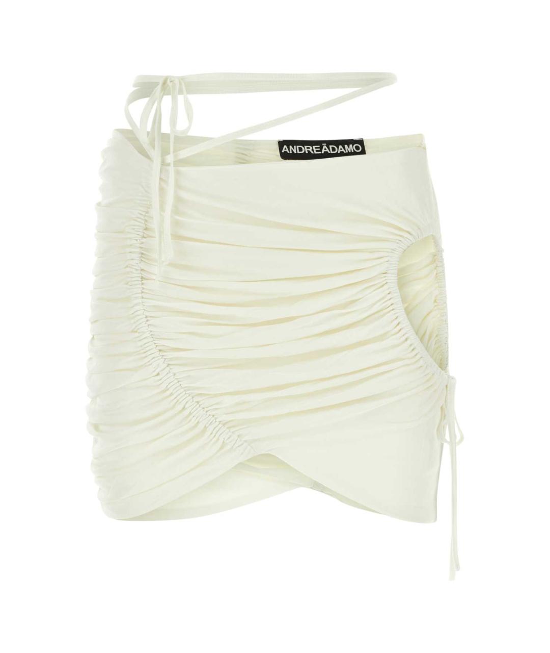 ANDREADAMO Белая вискозная юбка мини, фото 1