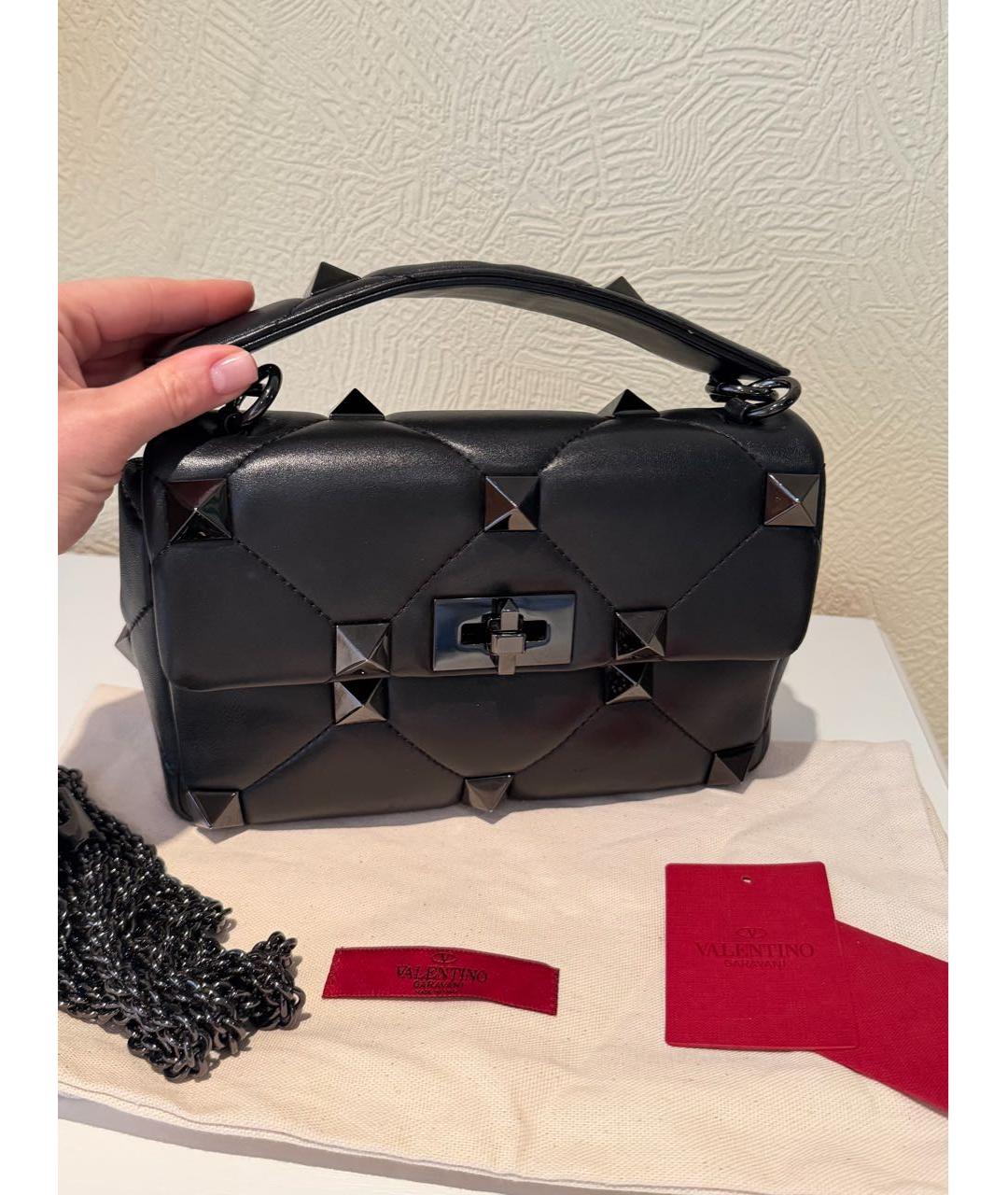 VALENTINO Черная кожаная сумка через плечо, фото 2