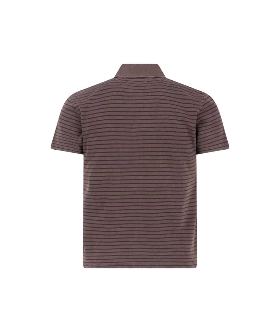 TONYWACK Коричневое хлопковое поло с коротким рукавом, фото 2