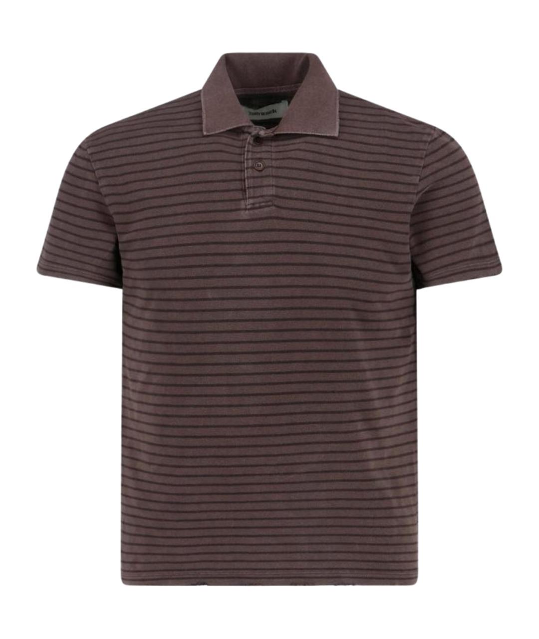 TONYWACK Коричневое хлопковое поло с коротким рукавом, фото 1