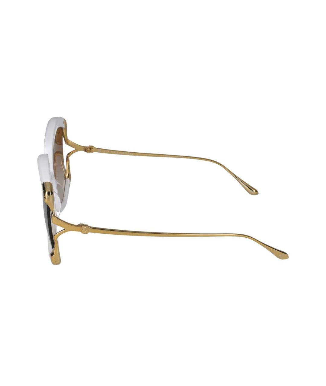 ANNA KARIN KARLSSON Золотые металлические солнцезащитные очки, фото 3