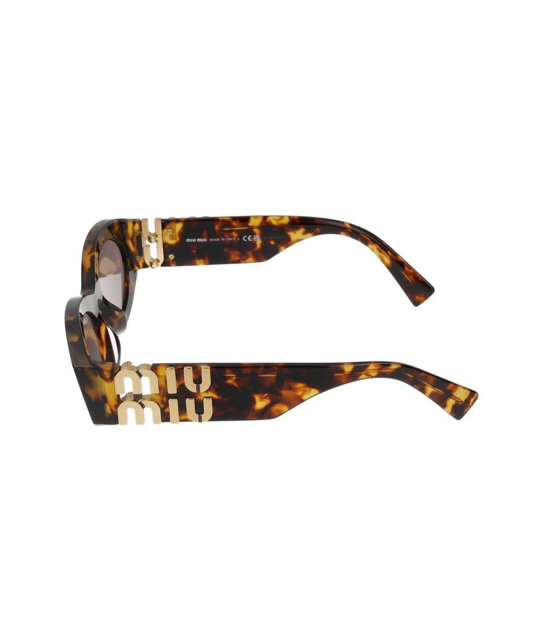 MIU MIU Коричневые пластиковые солнцезащитные очки, фото 5