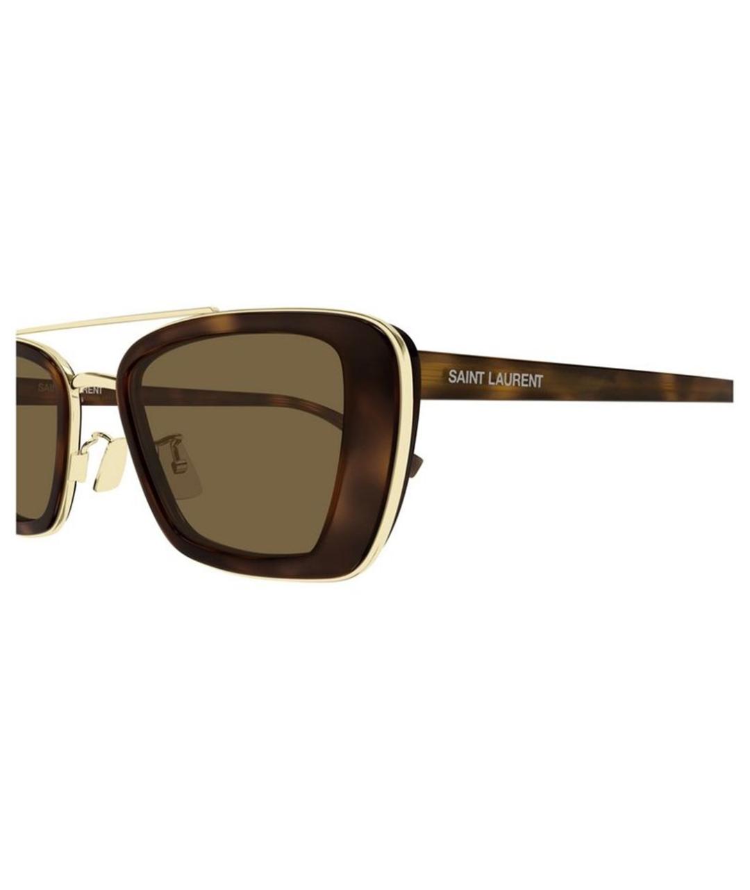 SAINT LAURENT Коричневые солнцезащитные очки, фото 3
