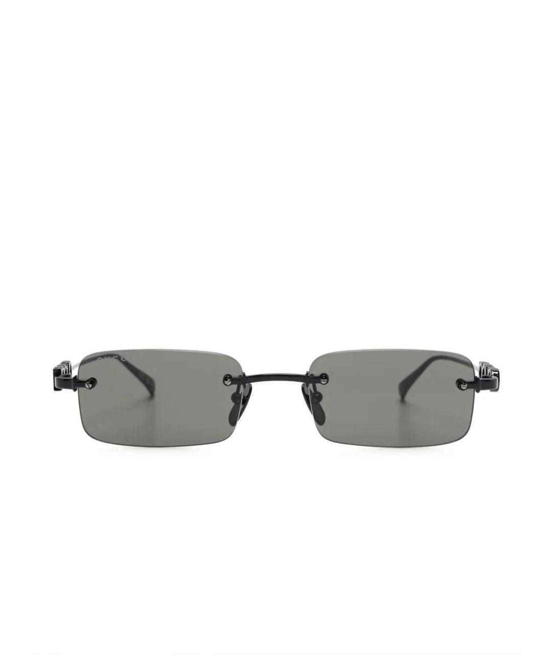 GUCCI Черные металлические солнцезащитные очки, фото 1