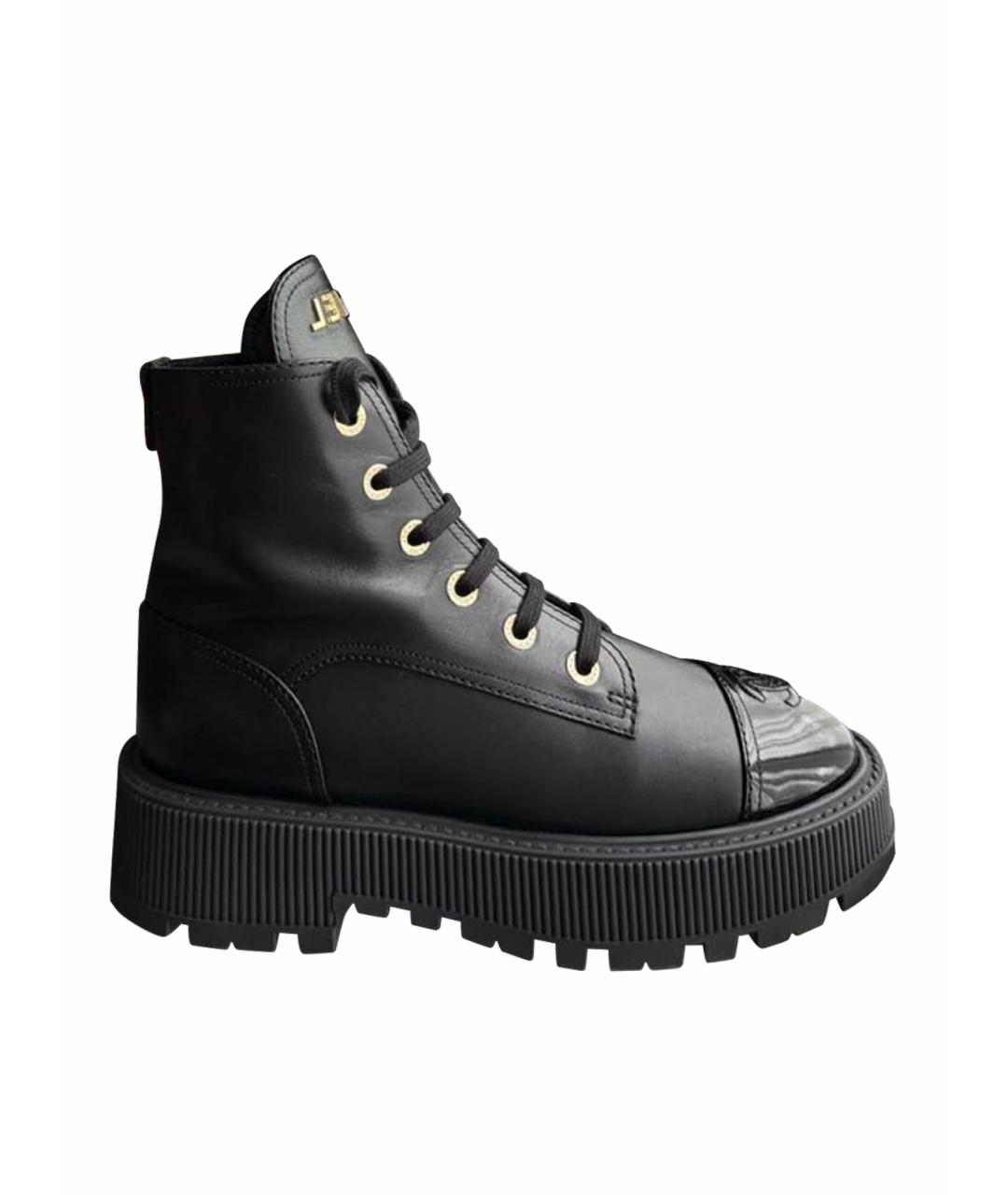 CHANEL Черные кожаные ботинки, фото 1