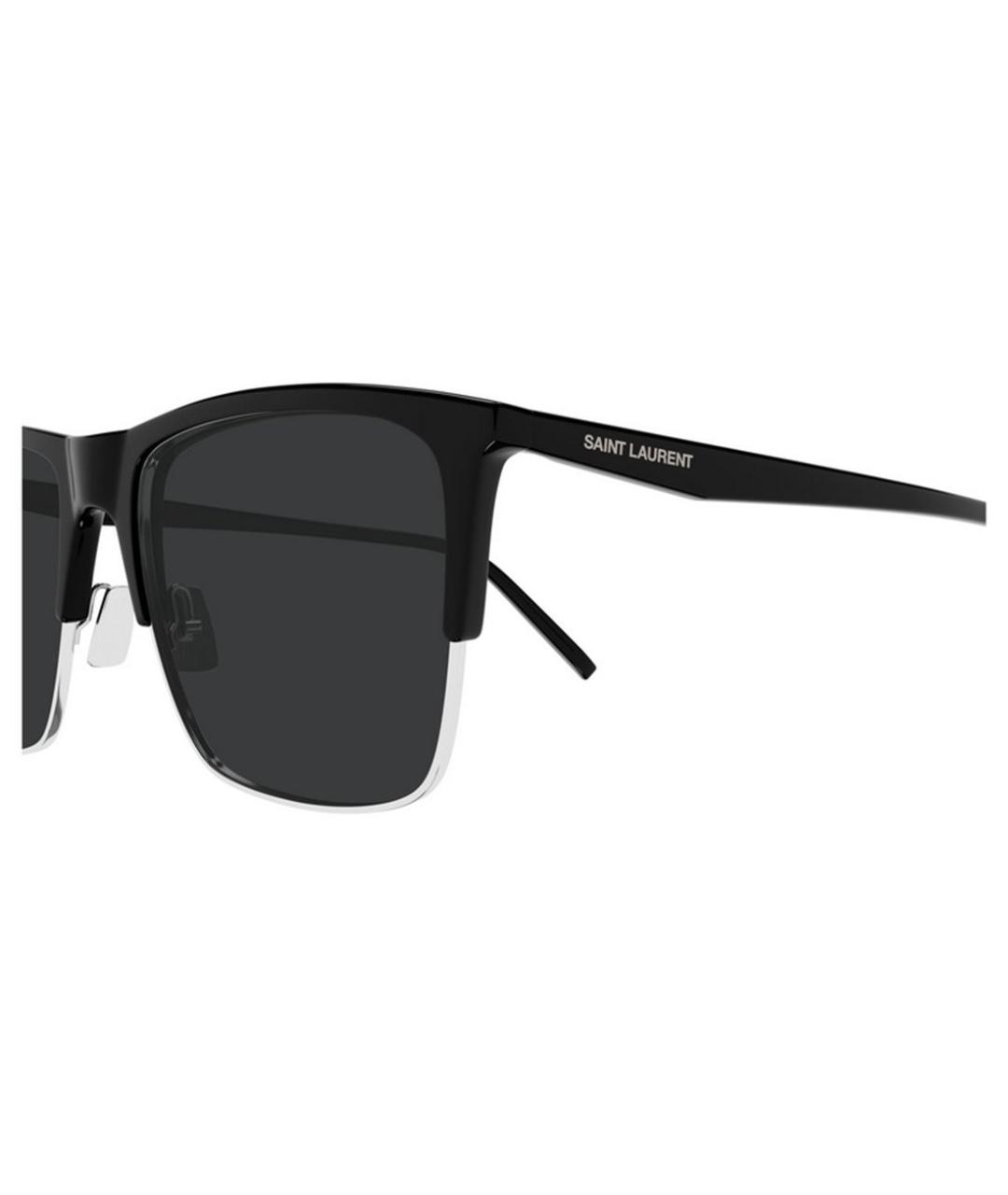 SAINT LAURENT Черные пластиковые солнцезащитные очки, фото 3