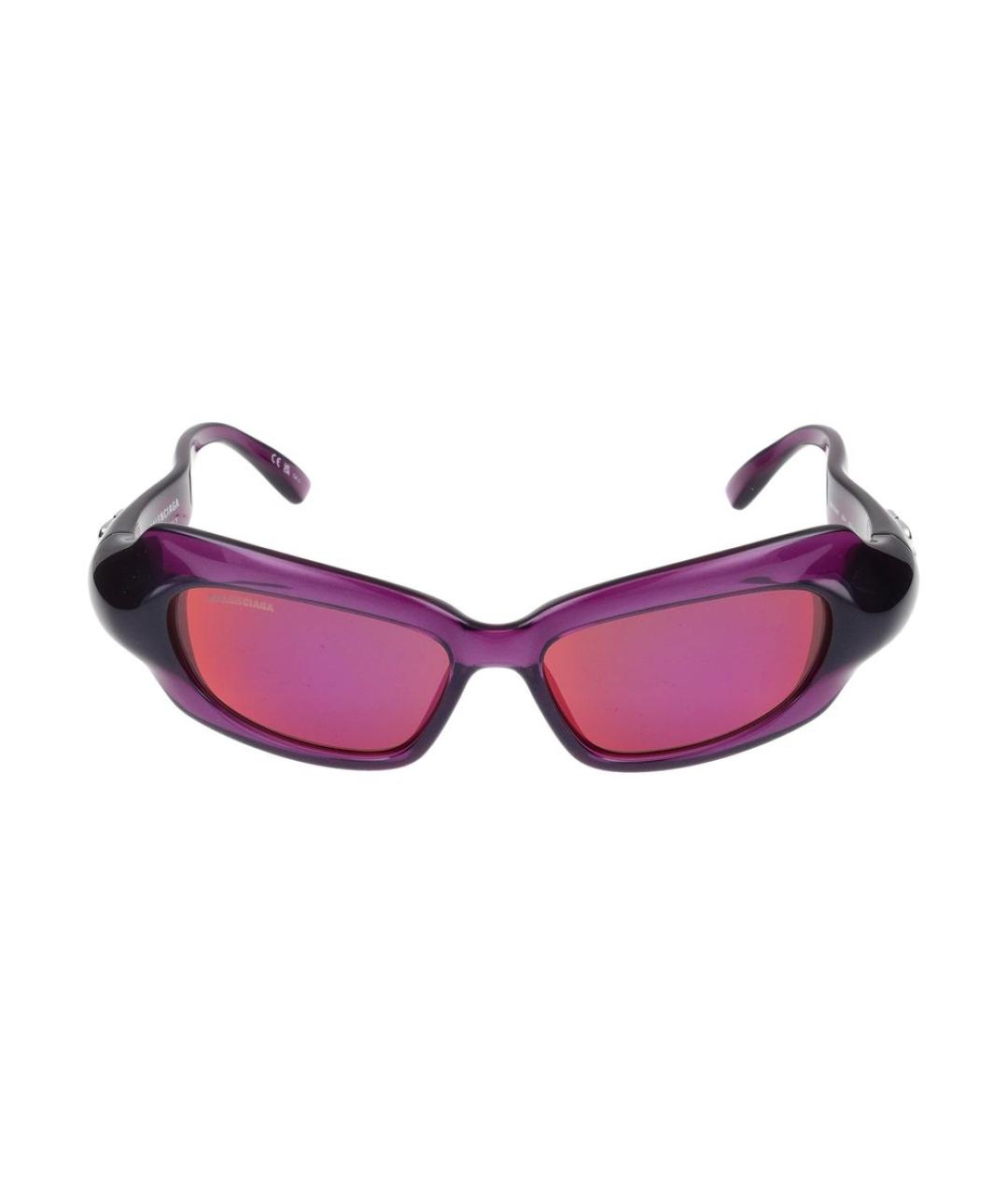 BALENCIAGA Фиолетовые деревянные солнцезащитные очки, фото 2