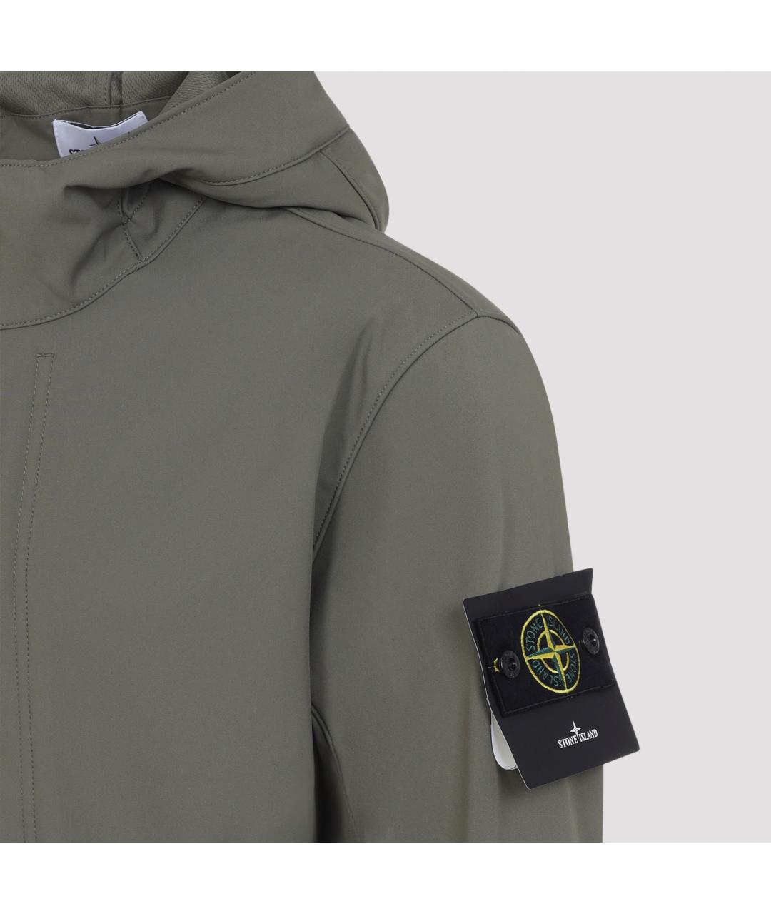 STONE ISLAND Зеленая полиэстеровая куртка, фото 4