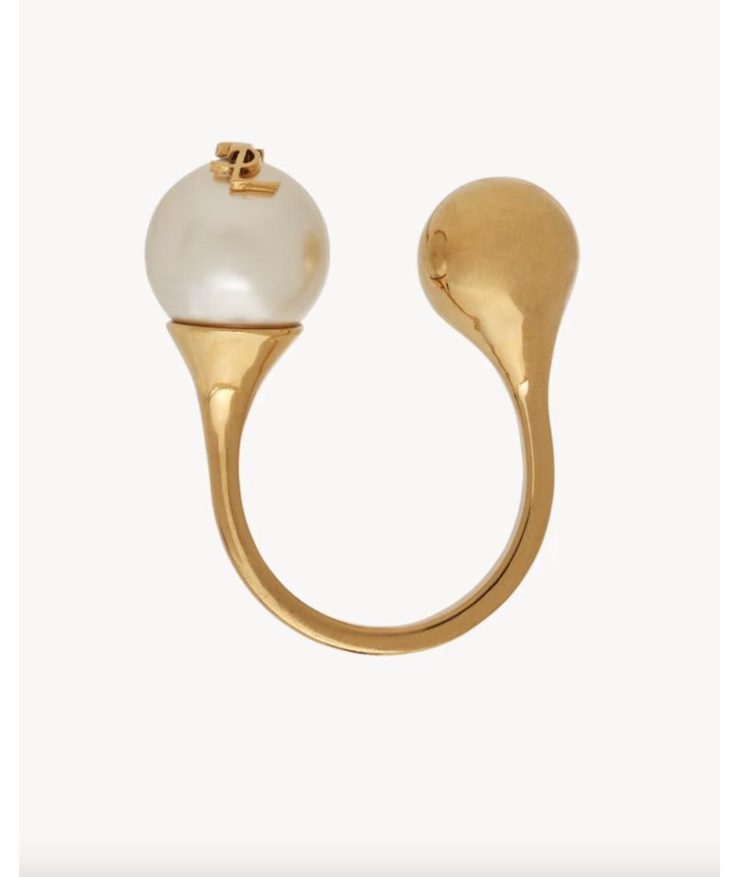 SAINT LAURENT Золотое латунное кольцо, фото 2