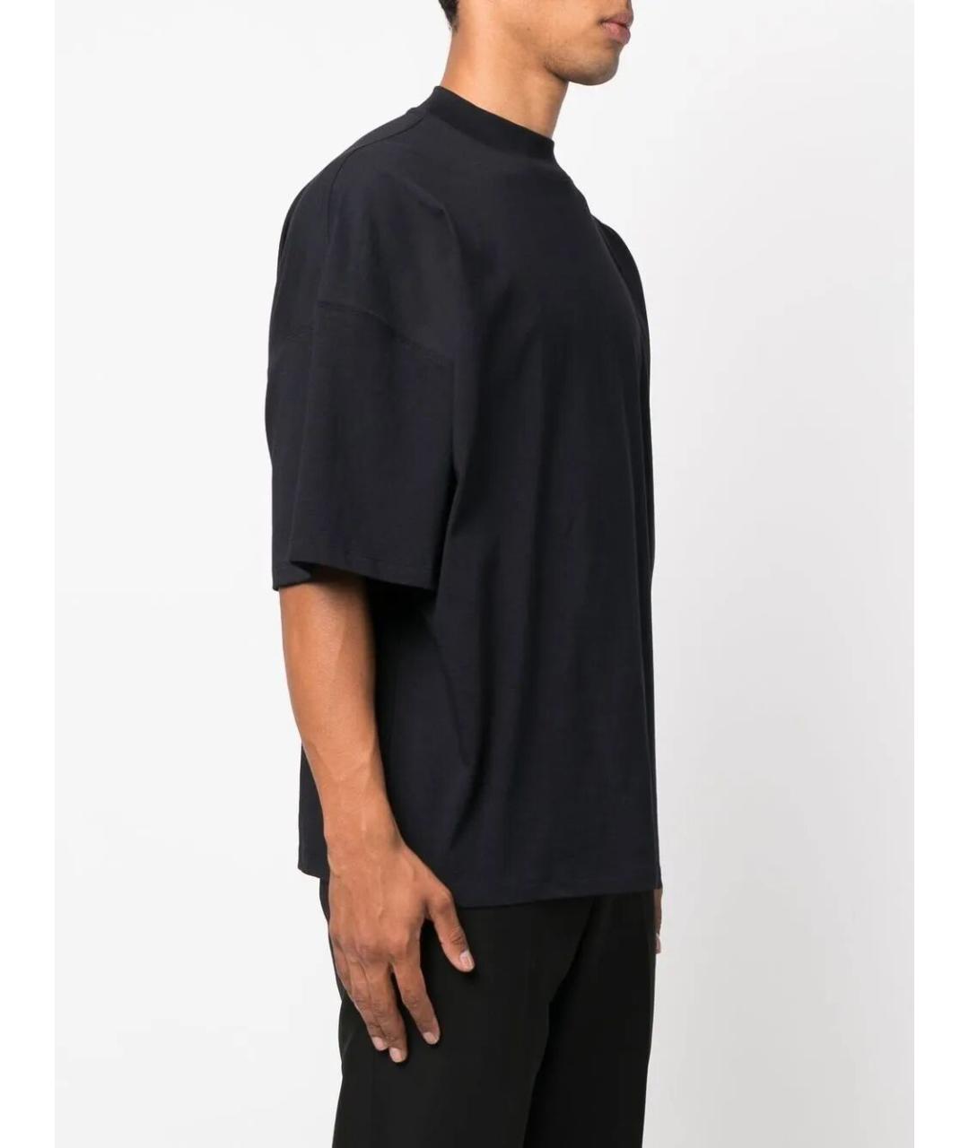 JIL SANDER Темно-синяя хлопковая футболка, фото 5
