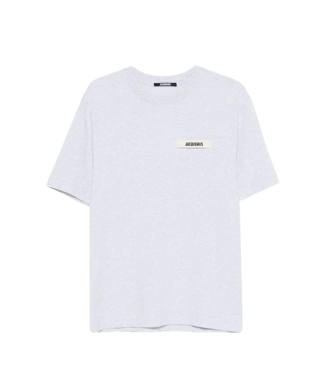 JACQUEMUS Серая хлопковая футболка, фото 1