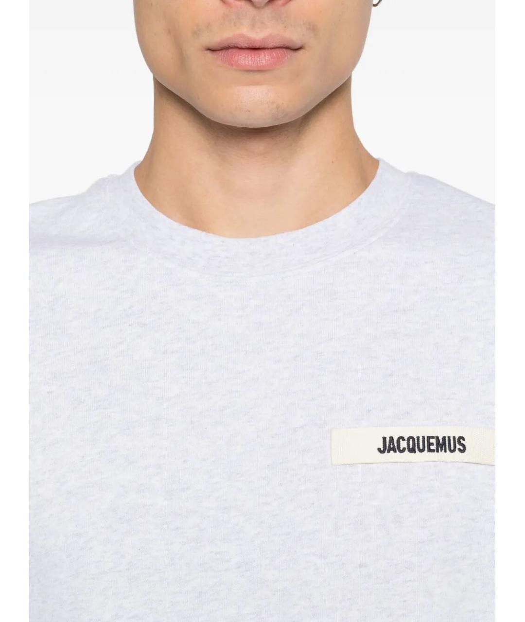 JACQUEMUS Серая хлопковая футболка, фото 2