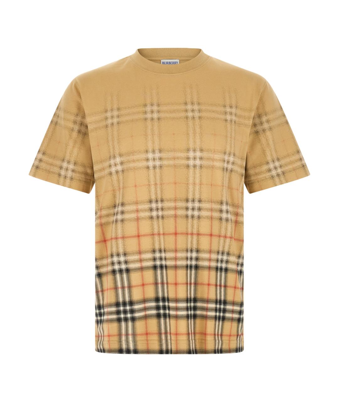 BURBERRY Бежевая хлопковая футболка, фото 1