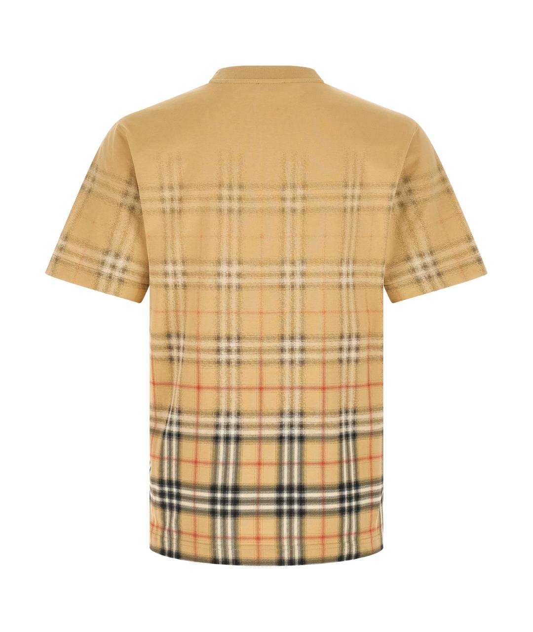 BURBERRY Бежевая хлопковая футболка, фото 2