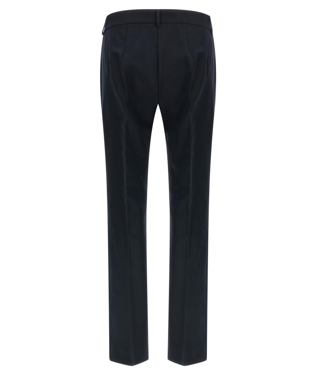 'S MAX MARA Синие хлопковые прямые брюки, фото 2